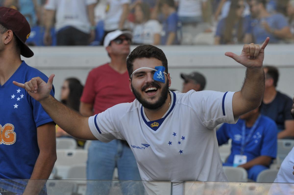 Imagens das torcidas de Cruzeiro e So Paulo no Mineiro