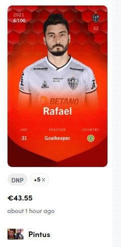 Rafael - 43,55 euros (R$ 277,33) pela carta rara