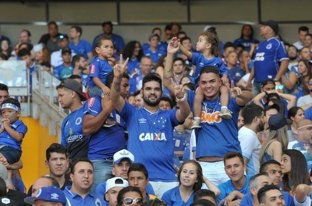 Imagens das torcidas de Cruzeiro e So Paulo no Mineiro