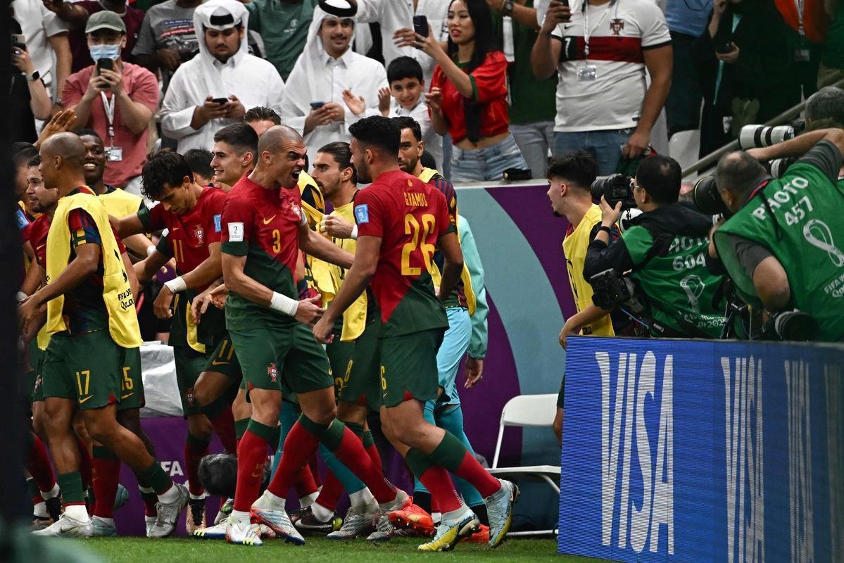 No Estdio Icnico de Lusail, Portugal e Sua se enfrentaram pelas oitavas de final da Copa do Mundo do Catar