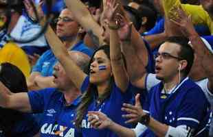 Da ansiedade  festa: torcedores do Cruzeiro foram  loucura no Mineiro
