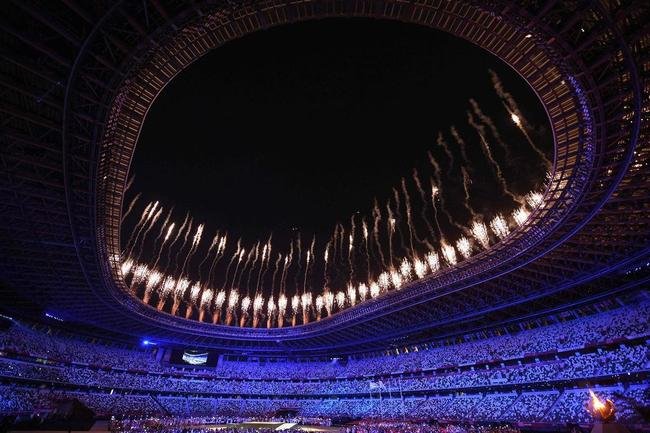 Fogos na Cerim�nia de Encerramento dos Jogos de T�quio