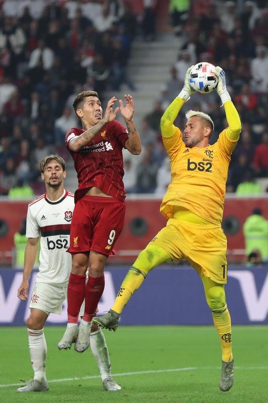 Fotos da reta final do tempo regulamentar, entre Liverpool e Flamengo, na deciso do Mundial