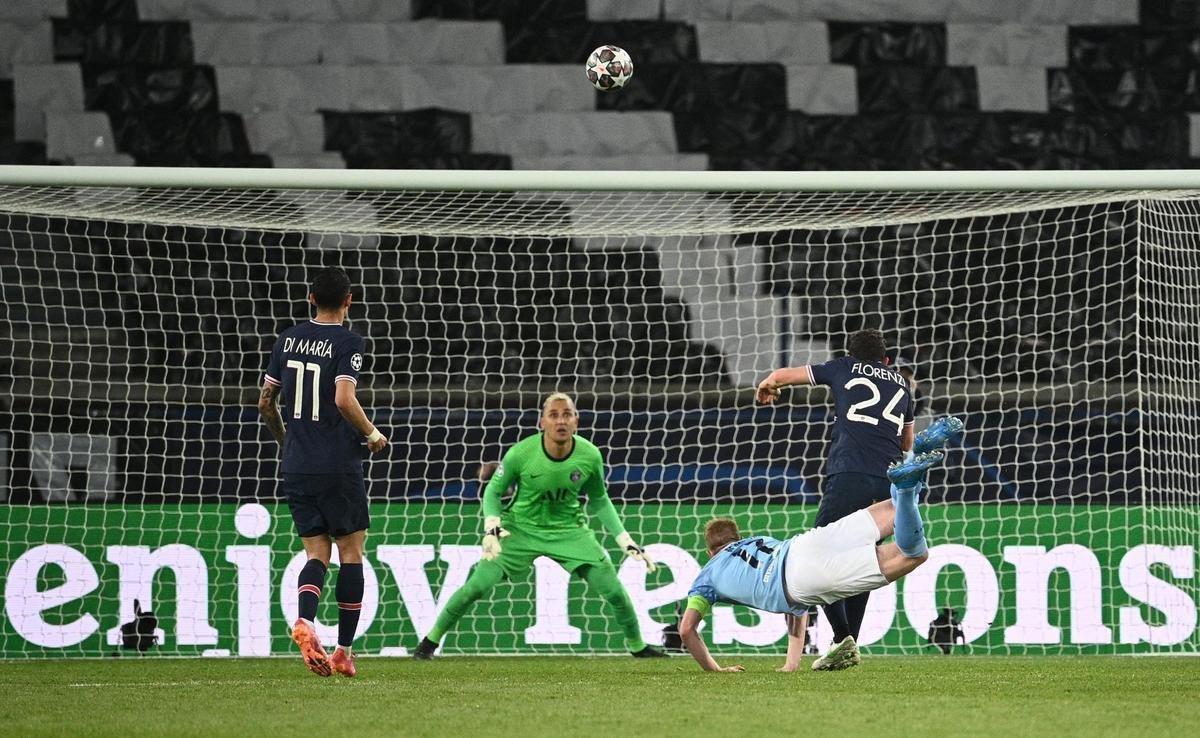 Fotos do jogo de ida da semifinal da Liga dos Campees da Europa, entre PSG e Manchester City, no Parque dos Prncipes, em Paris