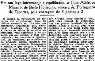 'Estado de S. Paulo' relata a vitória dos campeões contra a Portuguesa 