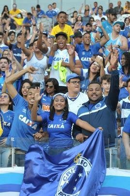 Imagens das torcidas de Cruzeiro e So Paulo no Mineiro