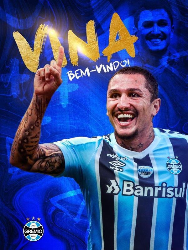 Grmio anunciou o meia-atacante Vina