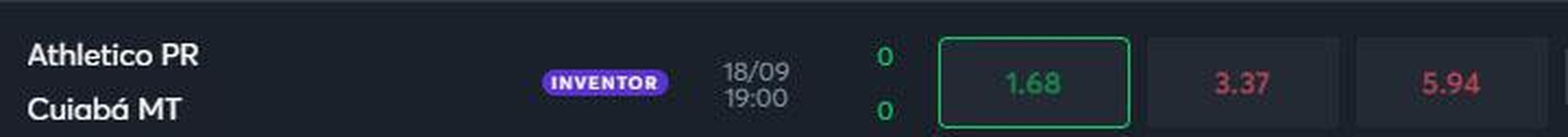 Athletico-PR vence o Cuiab (odd 1.68) - O Athletico-PR sonha com a final da Copa Libertadores. Enquanto no chega o dia do jogo decisivo, o Furaco foca no Campeonato Brasileiro, onde briga pelas primeiras posies. O time paranaense tem a chance de melhorar ainda mais a boa campanha em casa. O adversrio  o Cuiab, um dos piores visitantes da competio, e que ocupa a zona de rebaixamento. Favoritismo claro dos donos da casa.