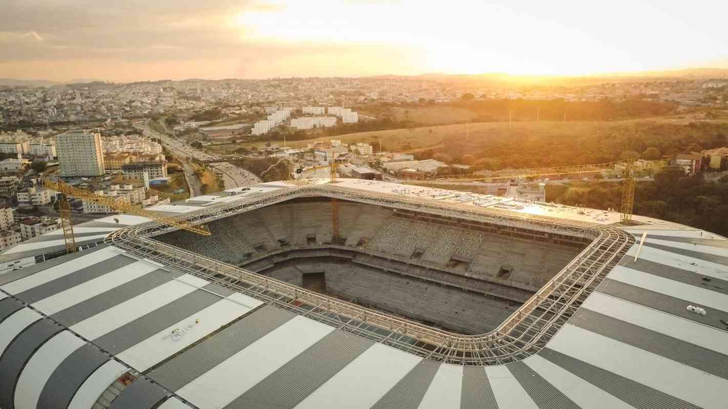 Arena MRV segue em ritmo acelerado de obras. Previso de concluso do estdio foi atualizada para dezembro.