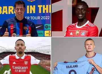 Destaques como Robert Lewandowski, Erling Haaland, Ángel Di María e Sadio Mané começarão a desfilar o seu futebol com novas camisas neste mês de agosto