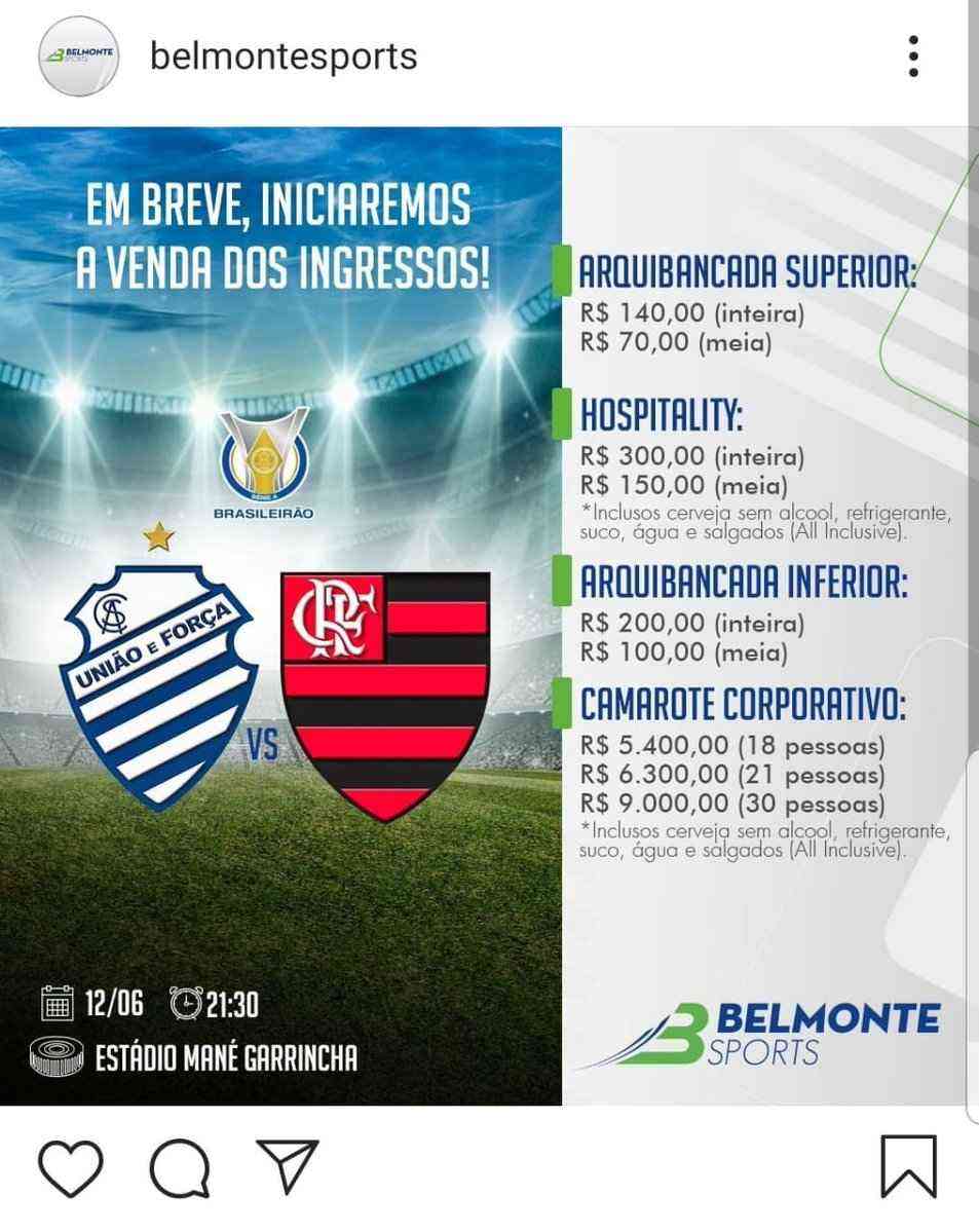 Flamengo divulga preço de ingressos para jogo da Libertadores no Mané