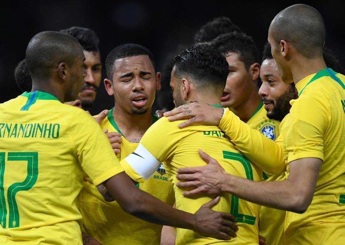 Gabriel Jesus fez, de cabea, o nico gol da vitria brasileira sobre a Alemanha em Berlim