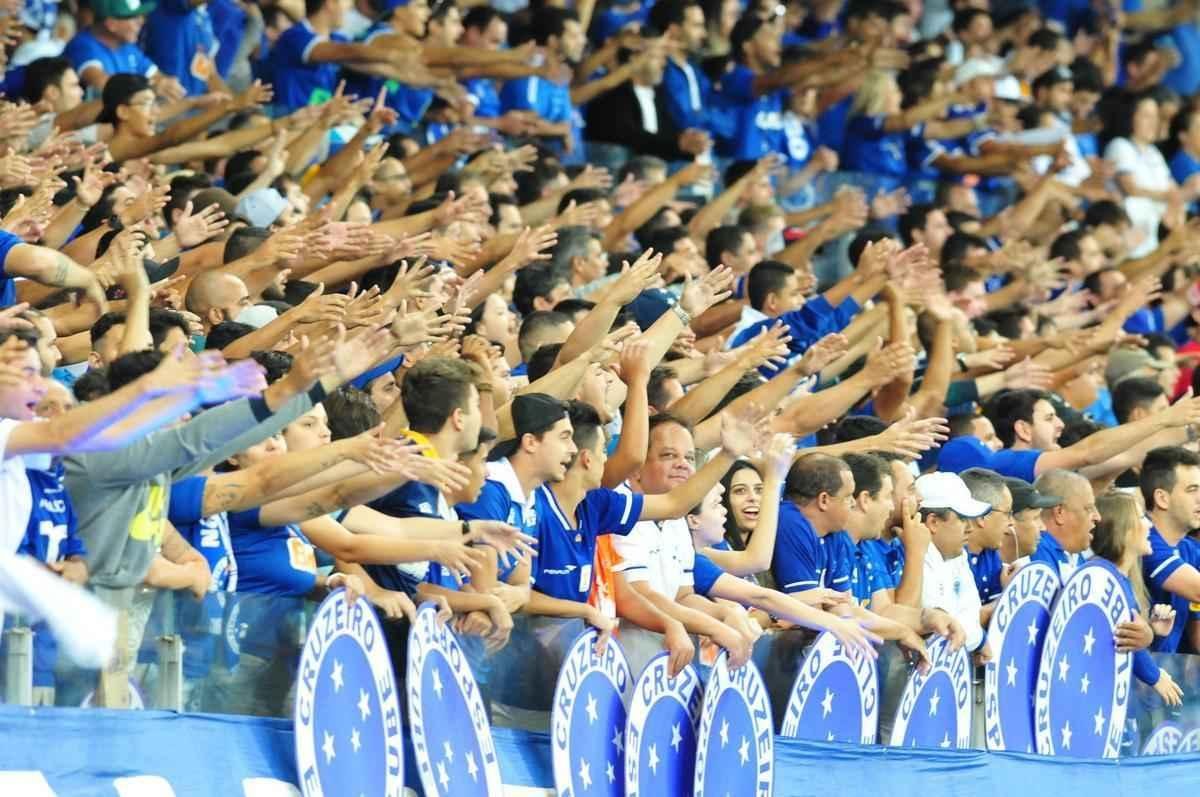 Imagens da torcida do Cruzeiro em jogo contra o So Paulo, pela Copa do Brasil, no Mineiro