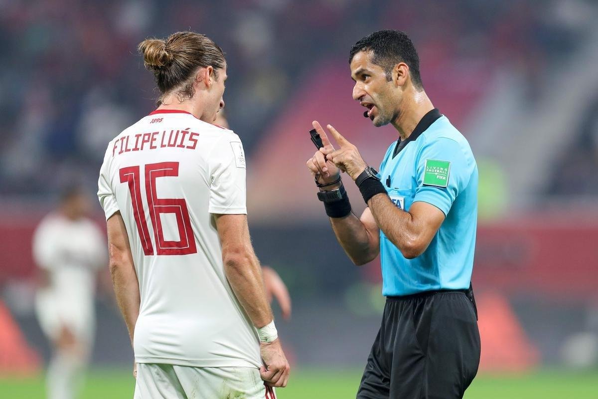 Fotos da reta final do tempo regulamentar, entre Liverpool e Flamengo, na deciso do Mundial