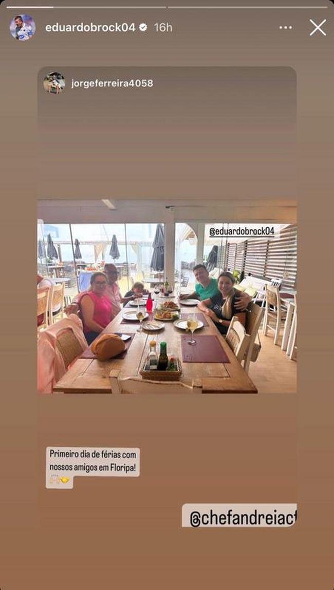 Eduardo Brock curte o fim das f�rias com a fam�lia em Florian�polis 