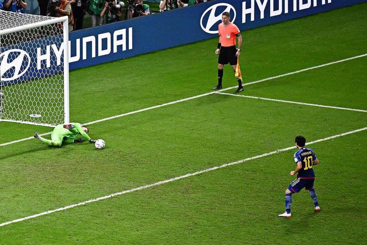 Cobranas de pnaltis no jogo Japo e Crocia, pelas oitavas de final da Copa do Mundo.