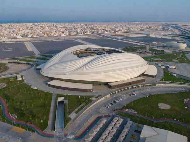 Copa do mundo 2022, edifícios vetoriais 3d do estádio al janoub