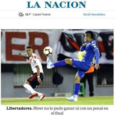 La Nación: River não pôde ganhar nem com um pênalti no final