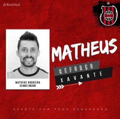 O Brasil de Pelotas anunciou a contratao do goleiro Matheus, que estava no Santo Andr