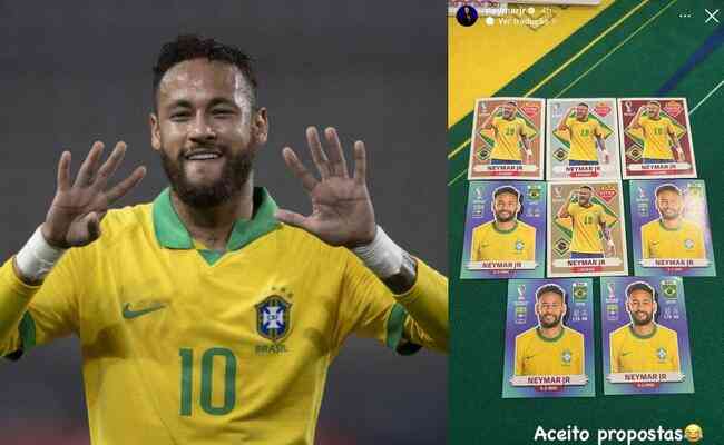 Neymar mostra, em post no Instagram, figurinhas dele que valem at R$ 6 mil 