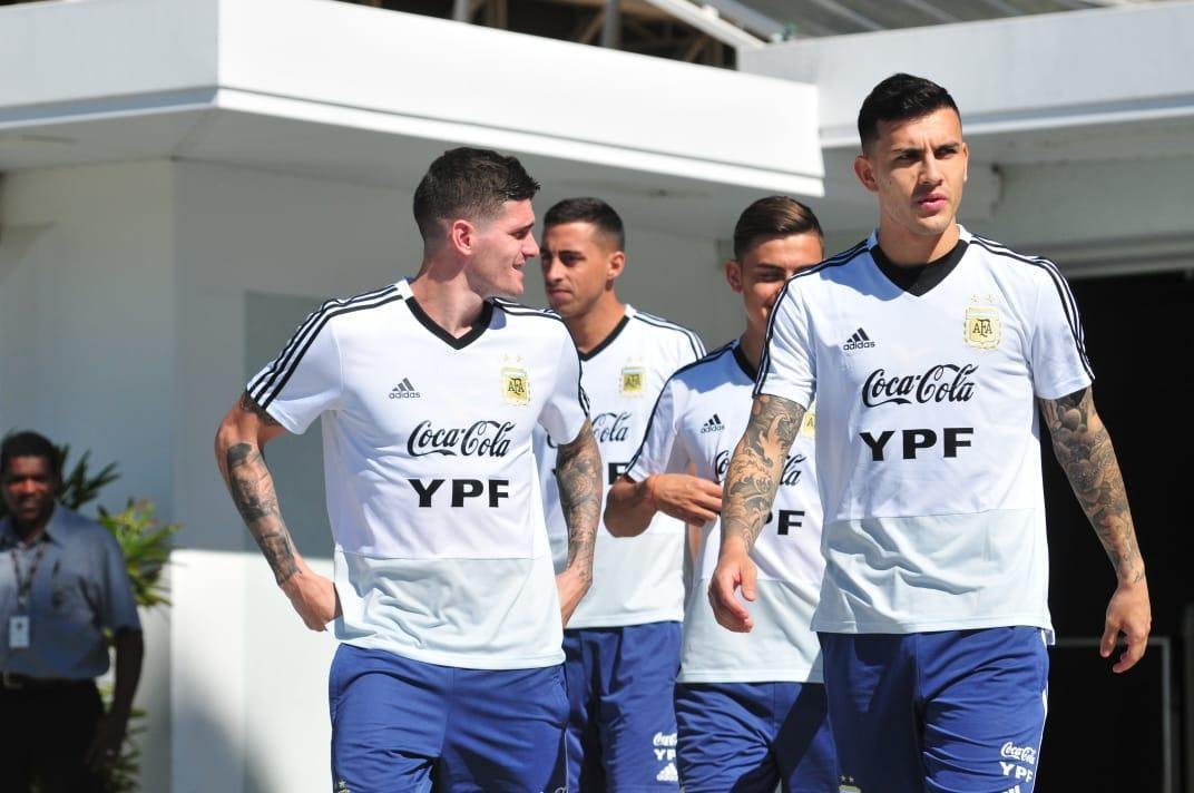 Imagens do treinamento da Argentina na Cidade do Galo