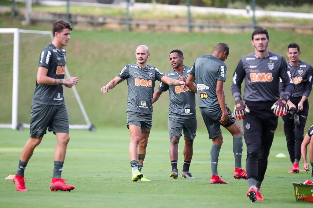 Fotos do treino do Atltico