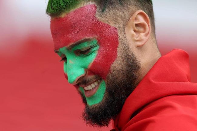 Torcedores de Marrocos e Canad na partida pelo Grupo F da Copa do Mundo 