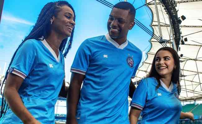 Bahia lana 3 uniforme com referncias ao Grupo City: 'Salvador Cityzada' 