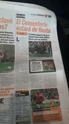 A cobertura do jogo entre Coln e Atltico na Argentina
