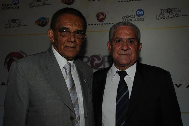 17/02/2014 - Benecy Queiroz e o ex-craque Palhinha, do Cruzeiro, no Trofu Tel Santana de 2014 no Palcio das Artes, em BH