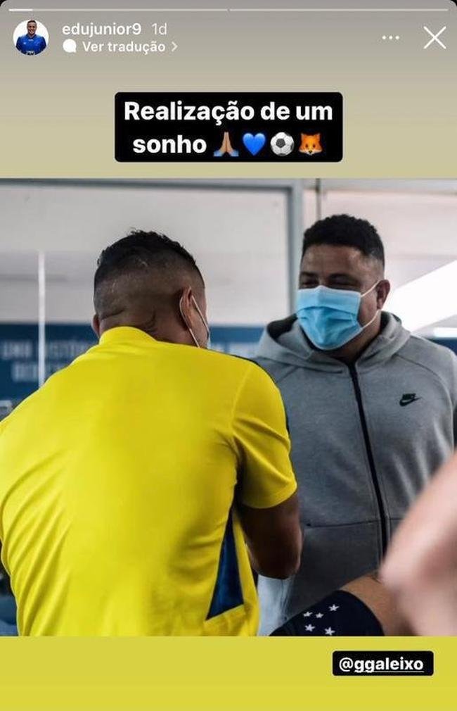 Edu (centroavante) afirma que o encontro com Ronaldo  a 