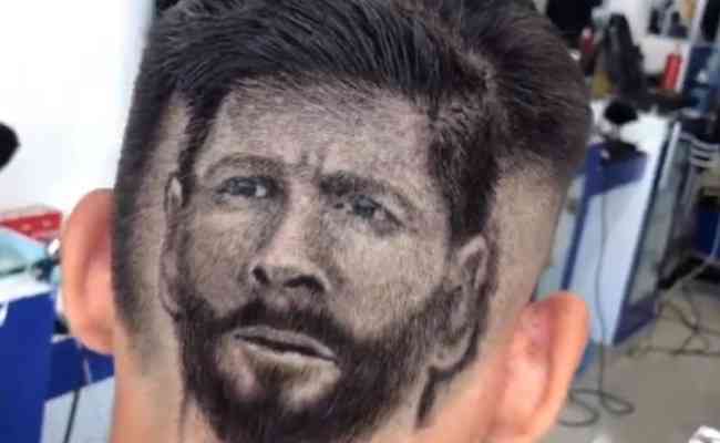 Torcedor fez corte com rosto de Messi