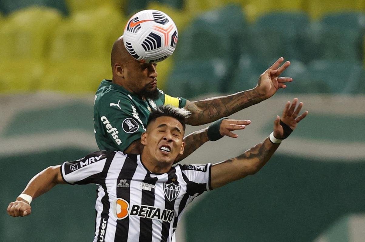 Fotos do jogo de ida da semifinal da Copa Libertadores de 2021, entre Palmeiras e Atltico, no Allianz Parque, em So Paulo