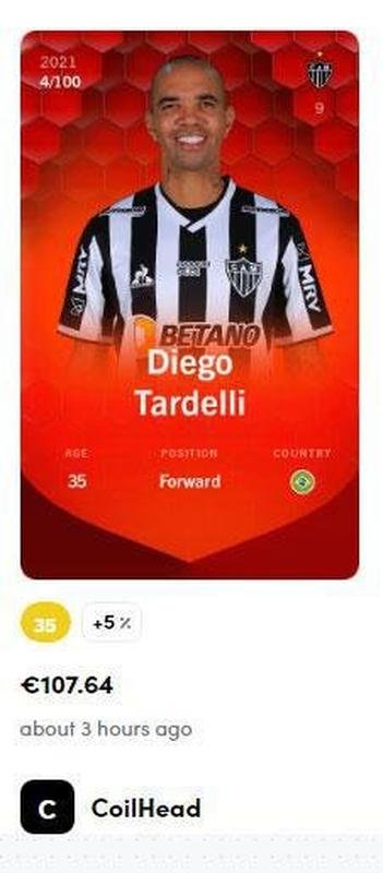 Diego Tardelli - 107,64 euros (R$ 685,46) pela carta rara