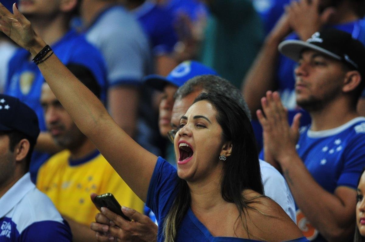 Torcida do Cruzeiro na partida contra o Fluminense, no Mineiro, pelo Campeonato Brasileiro