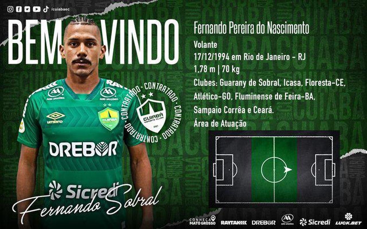 Cuiab anunciou o meio-campista Fernando Sobral