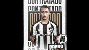 Botafogo anuncia contratação do volante Breno, que estava no Goiás em 2021