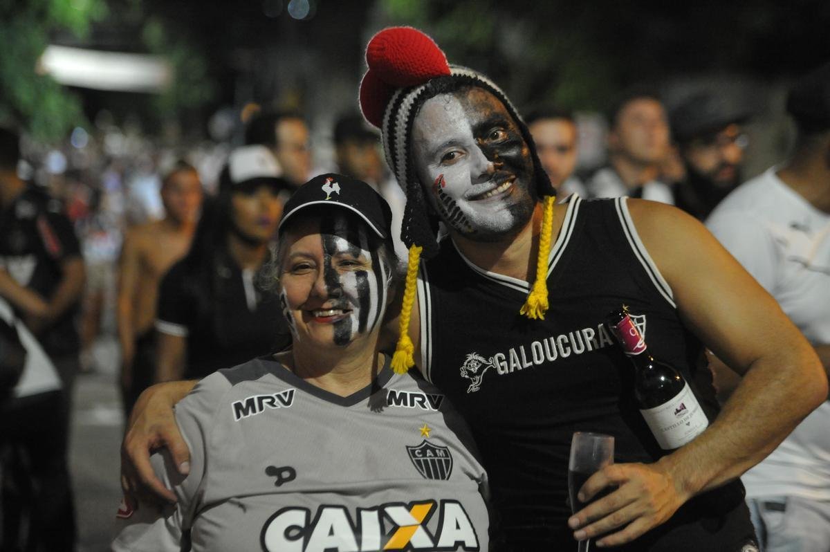 Torcida do Atltico no pr-jogo do duelo com o Defensor, no Independncia, pela Copa Libertadores