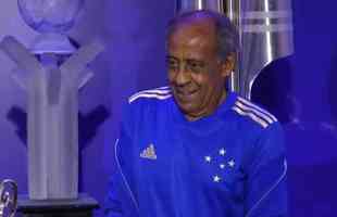 Cruzeiro lanou oficialmente sua nova camisa do ano do centenrio nesta quinta-feira com a presena do dolo histrico Dirceu Lopes e apresentao de Gustavo Nolasco, colunista do Superesportes e do Estado de Minas