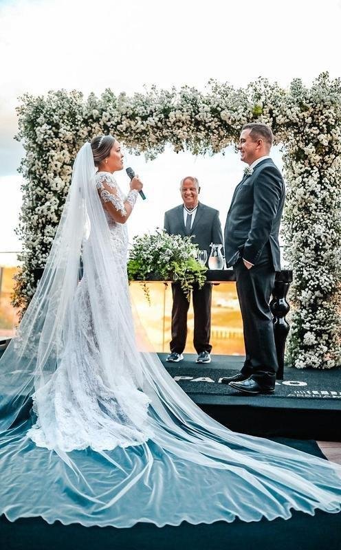 Imagens do casamento de Kathleen Nogueira Fernandes Maestro e Samuel Maestro Silveira, na Arena MRV