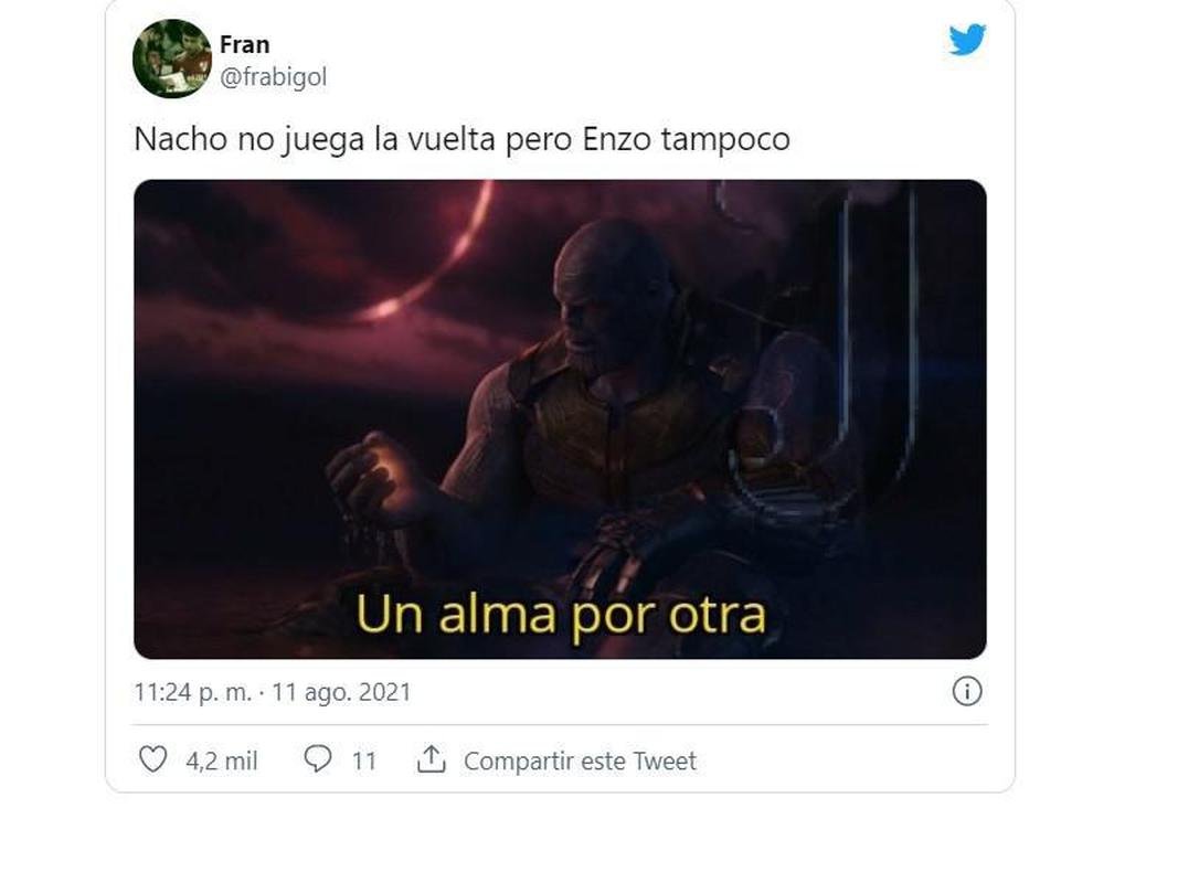 'Nacho e Enzo no jogam a volta'