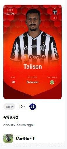 Talison - 86,62 euros (R$ 551,61) pela carta rara
