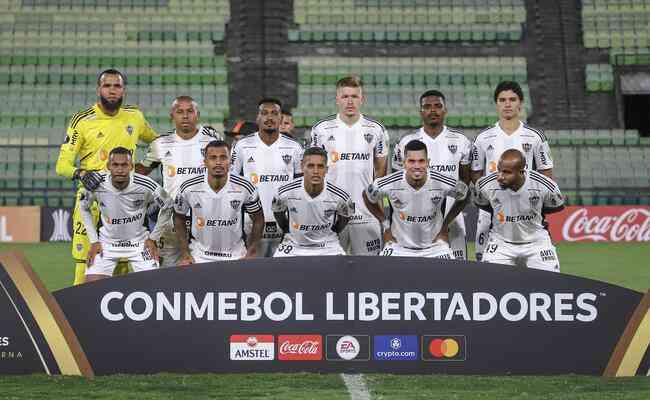 Onze inicial do Atltico que enfrentou o Carabobo, da Venezuela, pela Copa Libertadores