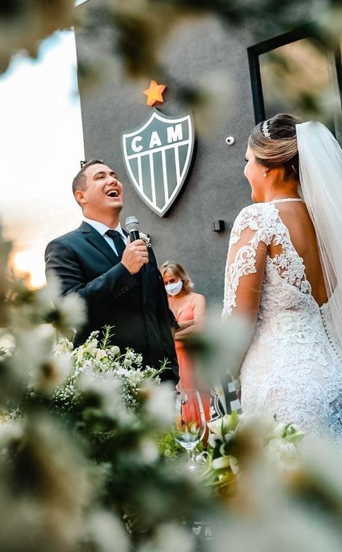 Imagens do casamento de Kathleen Nogueira Fernandes Maestro e Samuel Maestro Silveira, na Arena MRV