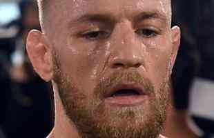 Em preparao para superluta contra Floyd Mayweather, Conor McGregor em treino aberto  imprensa no Centro do UFC, em Las Vegas