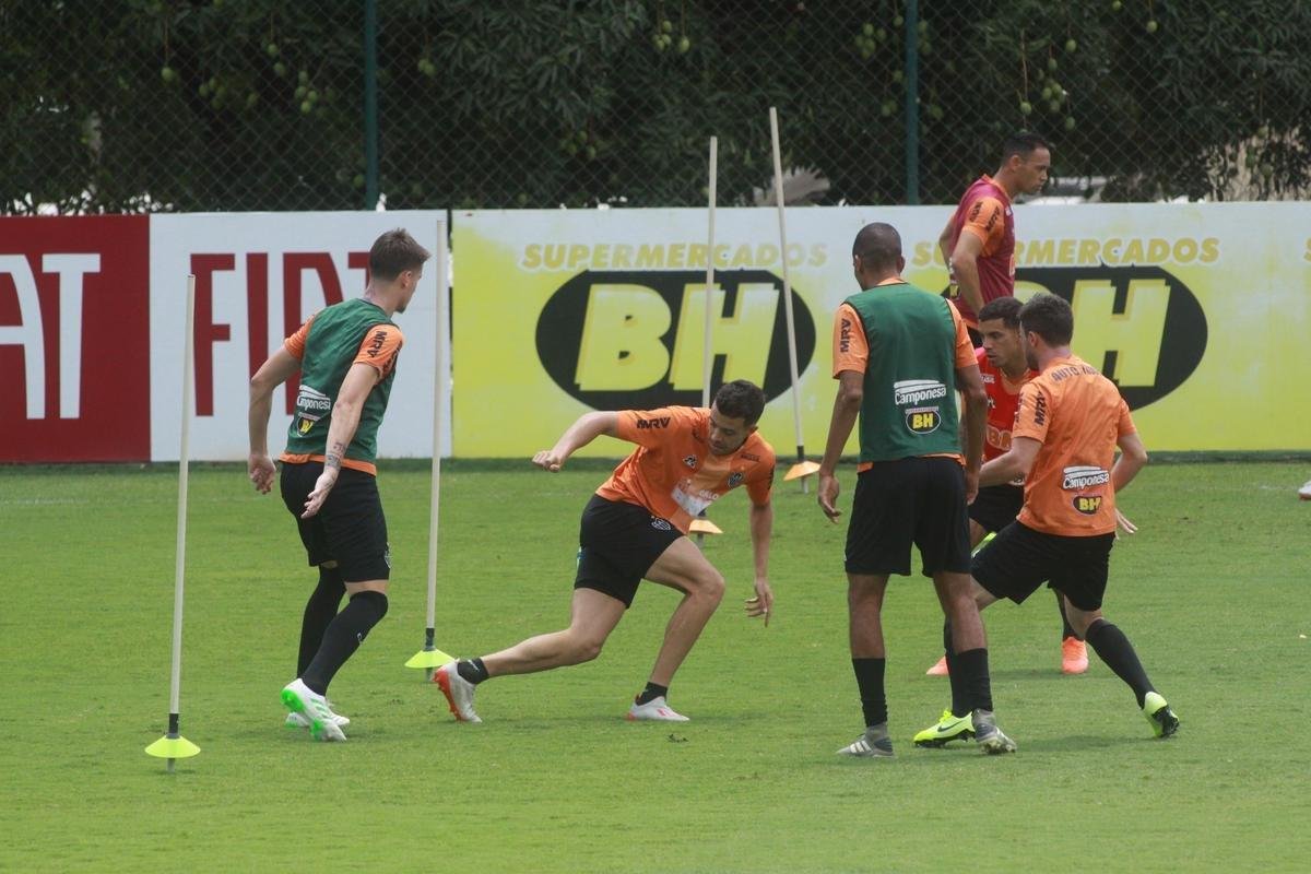 Treino do Atltico em preparao para o jogo de sbado, no Maracan