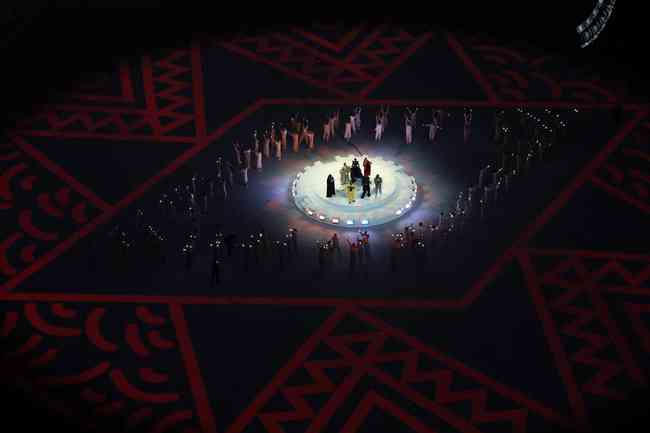 Imágenes de la ceremonia de clausura del Mundial de Qatar 2022 en el icónico estadio de Lusail antes del duelo entre Argentina y Francia.
