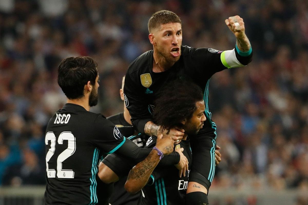 Marcelo, lateral do Real Madrid, empatou a partida pelo clube merengue