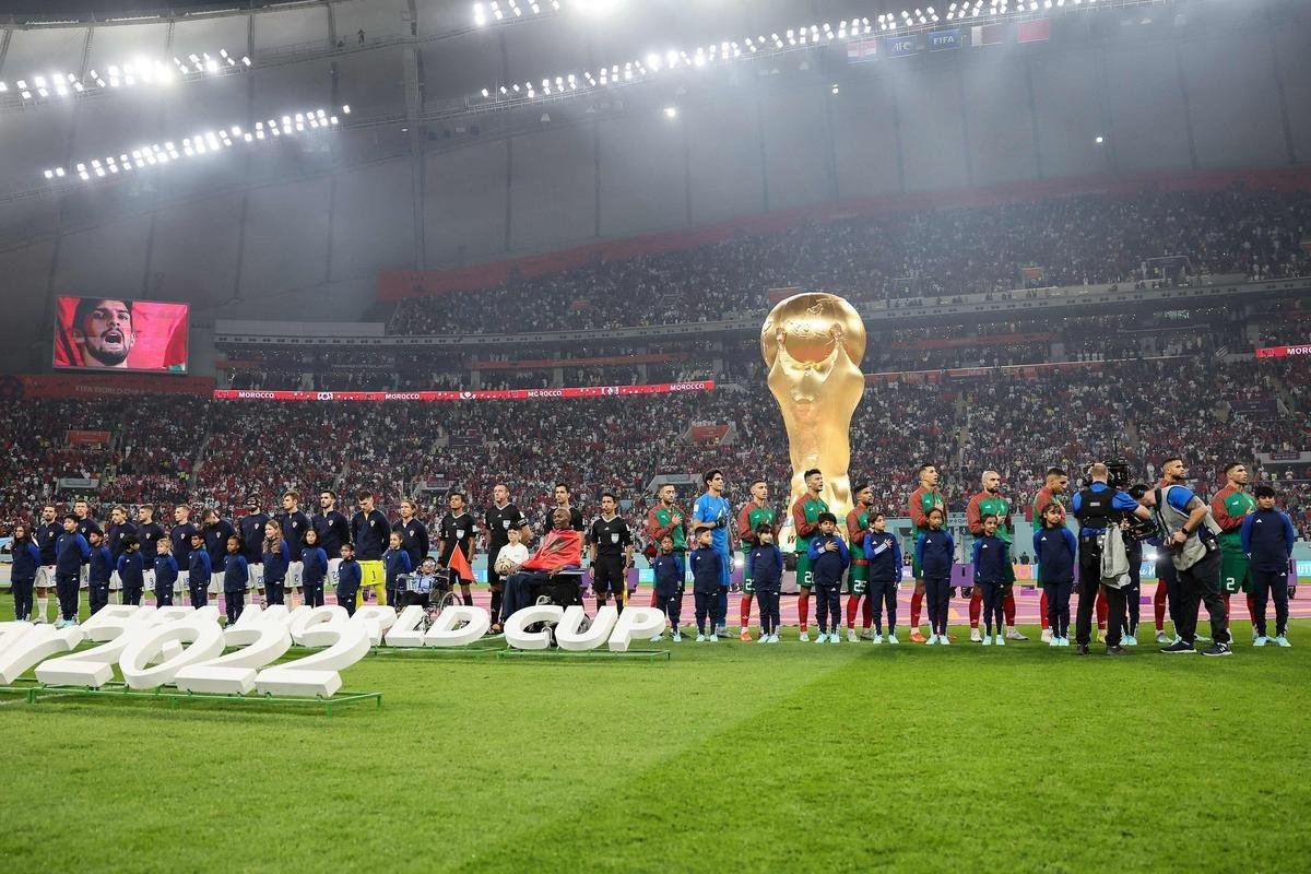 Fotos da deciso do terceiro lugar na Copa do Mundo, de 2022, no Catar, entre Crocia e Marrocos, no Estdio Internacional Khalifa, em Doha
