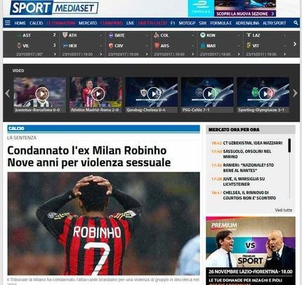 Caso Robinho ganha repercussão mundial